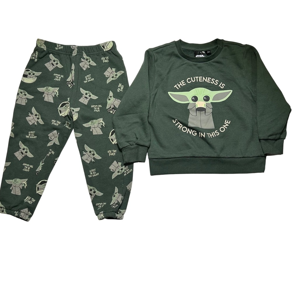 Kids‎ Star Wars Grogu The Child "The Cuteness Is Strong" Sweatshirt Pants Set 4T